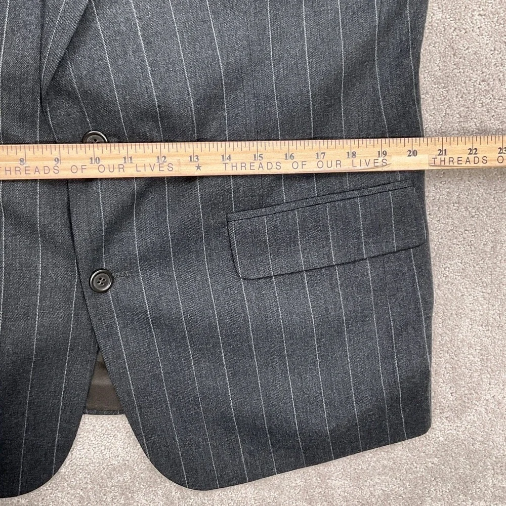 Brooks Brothers Blazer 42R Gray Pinstripe Classic Career Two Button Wool USA VTG